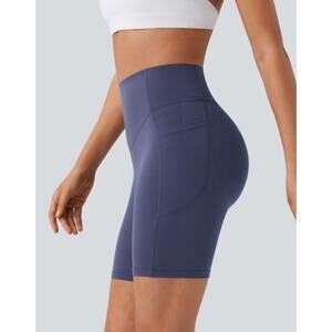 Halara UltraSculpt Cinched Tummy Control Shaping Biker Shorts 7'' Blue S